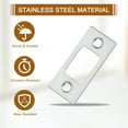 thumbnail image 4 of Uxcell 4Pack Door Strike Plate, 57mm x 25.5mm Stainless Steel Latch Deadbolt Replacement Lock Strike Plate, Silver, 4 of 6