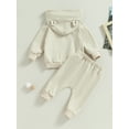 thumbnail image 4 of Bagilaanoe 2PCS Newborn Baby Girl Boy Long Pants Set Contrast Color Long Sleeve Hoodies Sweatshirt Tops + Sweatpants 3M 6M 9M 12M 18M 24M Infant Casual Sweatsuits, 4 of 9