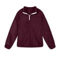 thumbnail image 4 of Xcmzpl Womens Zip Up Fleece Sweatshirts Loose Fit Solid Color Crewneck Sweatshirt Athletic Sweater Tops Dressy Casual Long Sleeve Blouses Winter Fashion, 4 of 8