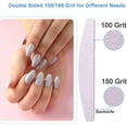 thumbnail image 2 of Nail Files (100 pcs), 100/180 Grit Nail File Emery Board Bulk for Acrylic Nails and Natural Nails, Limas for Unas Acrilicas Professional Pack Files for Double Sided Nail Gel Curved Decorated Gray, 2 of 5
