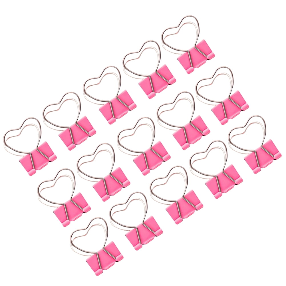 Worgeous  30 Pcs Heart-shaped Small Paper Clip Pink Love Hollow Out Clips