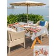 thumbnail image 4 of Outdoor Tablecloth with Umbrella Hole and Zipper, Gingerbread Grey Rectangle Table Cloth 60x120 Inch Waterproof Tablecloth, Christmas Winter Snowflake Picnic Table Cover for Patio Camping, 4 of 7