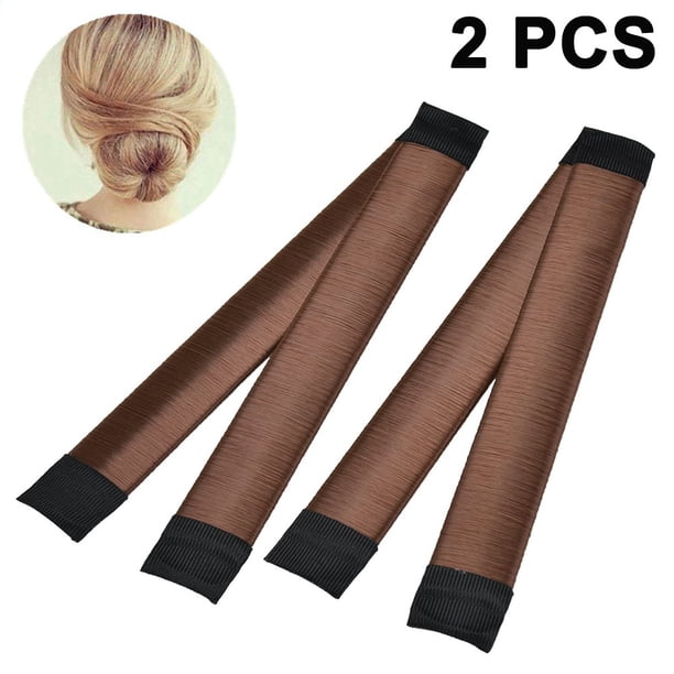 Herramienta de peinado tipo donut para niñas y mujeres, paquete de 2, torcedura francesa para el cabello, peinado de corte de pelo, herramienta para sujetar trenzas (perfecta para cabello largo y