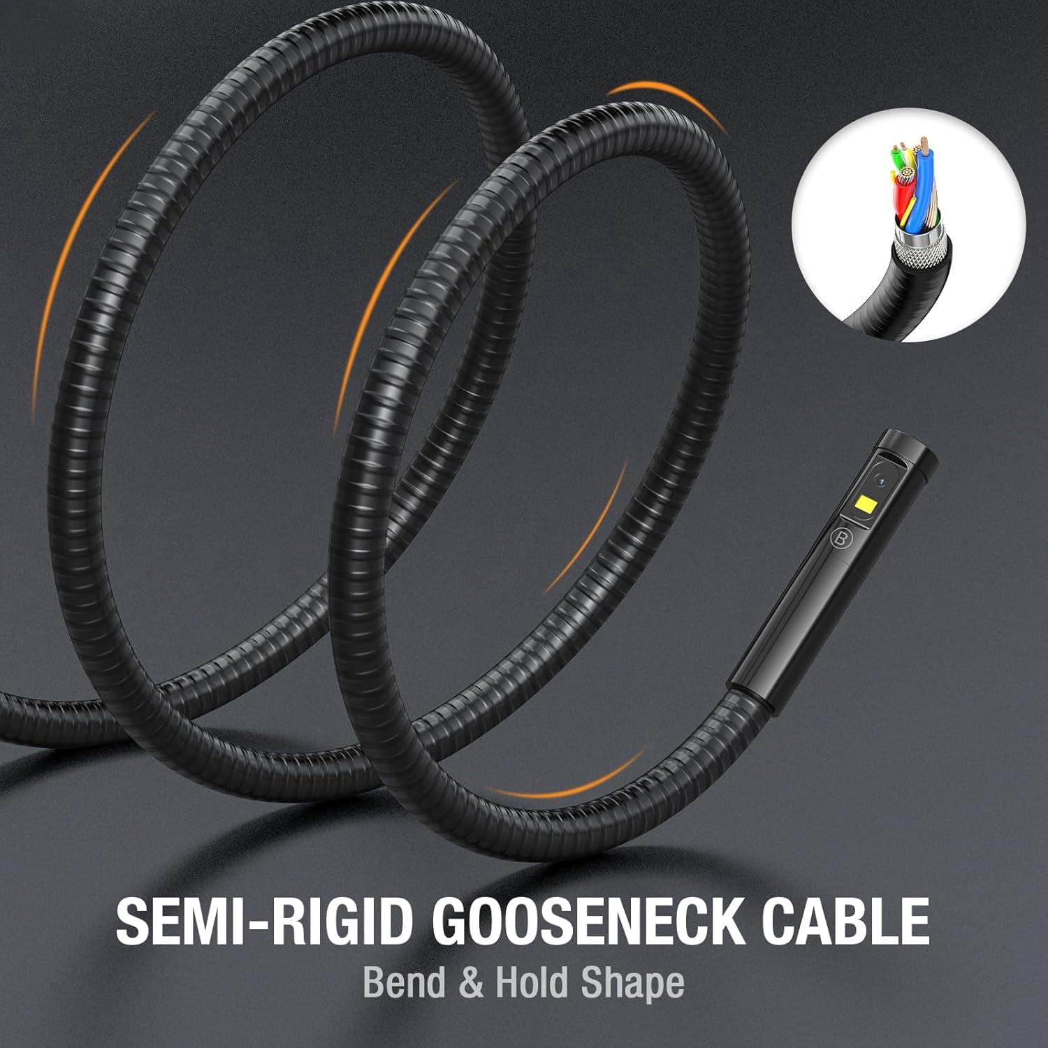 Teslong Triple Lens Borescope Inspection Camera Endoscope Camera with LED Light, NTS300 5" IPS Industrial Endoscope, 1080P Waterproof Flexible Probe ffor Wall,Automotive Engine,Home,Pipe,Car(5FT)