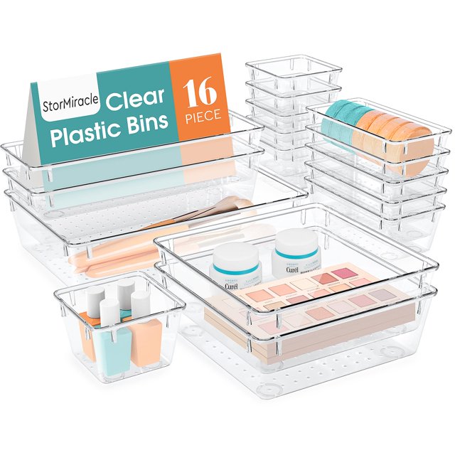 Set organizador de cajones StorMiracle 16 unidades para baño y cocina