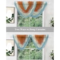 thumbnail image 5 of Waterfall Valances for Windows, Orange Coastal Kitchen Sheer Valance Curtains, Summer Beach Seaside Ocean Nautical Rod Pocket Elegant Swag Valances for Living Room Bedroom, 47.2"x38.5", 3 Panel, 5 of 8