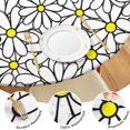 thumbnail image 4 of Daisy Print Round Tablecloth, Elastic Fit for Seasonal Dining Decor, Home or Patio Use, Fits 44-52", 4 of 7