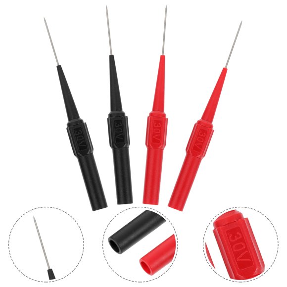 Phenofice 4pcs Test Wire Red Insulation Piercing for Engineers Back to School