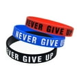 thumbnail image 6 of Silicones Inspirational Band with Unique Messages Never Give Up Letter Bracelet, 6 of 11