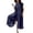 E, variant on HXWCHs formal Event Jumpsuits Stylish Women's Casual Short Sleeve Shirt Style Mid Length Jumpsuit Solid Color Romper S B