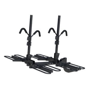 Curt Hitch 18087 Bike Rack - Receiver Hitch Mount  2 Inch Receiver Mount; Holds 4 Bikes; Tiltable; Tire Clamp; Lockable; Folding