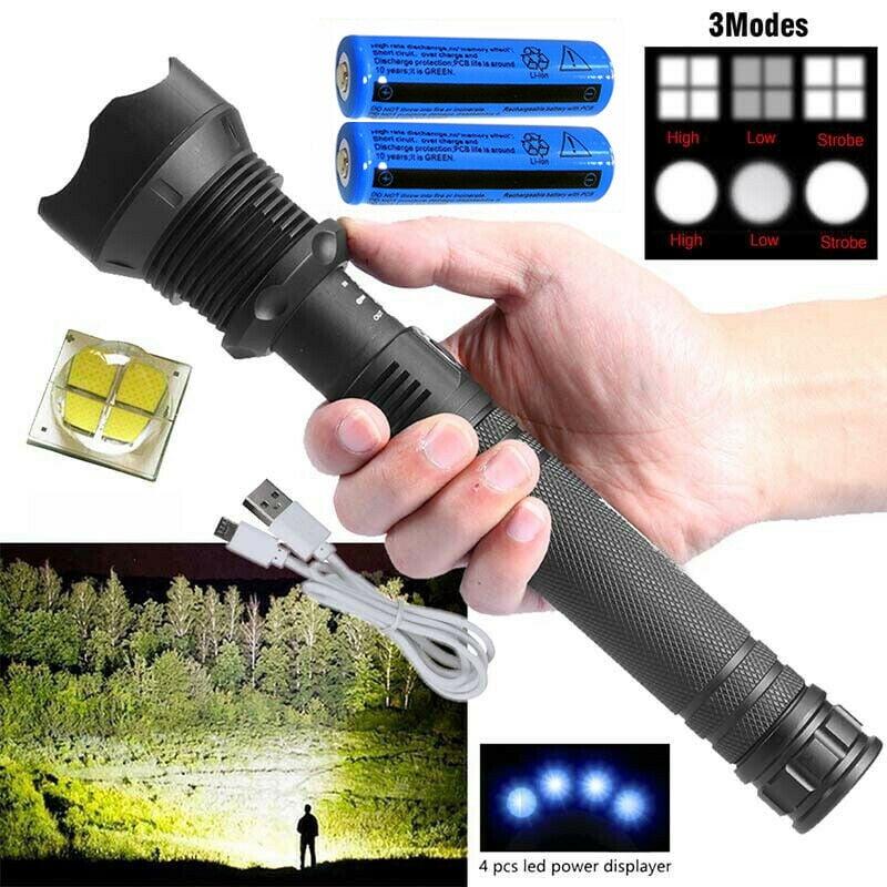 Most Powerful 990000LM T6 LED Torch Searchlight Camping Military Flashlight Lamp 