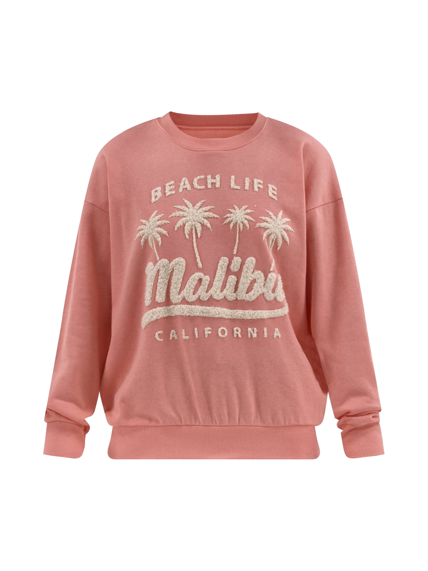 No Boundaries Oversized Graphic Crewneck Sweatshirt, Midweight, Women's and Women's Plus