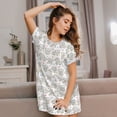 thumbnail image 3 of Hirioo Cartoon Elephant and Heart for Women’s Nightdress Comfortable Short Sleeve Nightwear Casual Sleep Dress, 3 of 6