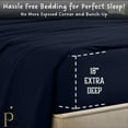 thumbnail image 3 of PRATYUX Split Queen 7-PC Bed Sheet Set (4-Pillowcases) 400-Thread Count 100% Egyptian Cotton Soft Breathable, 18" Deep Pockets - Navy Blue, 3 of 7