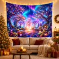 thumbnail image 1 of Mystical Forest Path and Glowing Temple Tapestry Wall Hanging, 1 of 5
