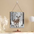 thumbnail image 4 of Winter Decor Deer Wood Hanging Christmas Decorative Sign Hanging Wooden Plaque Decoration Funny Signs Winter Decorative Wall Signs 12x12 inches, 4 of 8