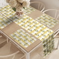 thumbnail image 2 of Ambesonne Nautical Table Runner & Placemats, Floral Anchors Pattern, Placemat 4 pcs + Runner 14"x90", Mustard Dark Grey and White, 2 of 2