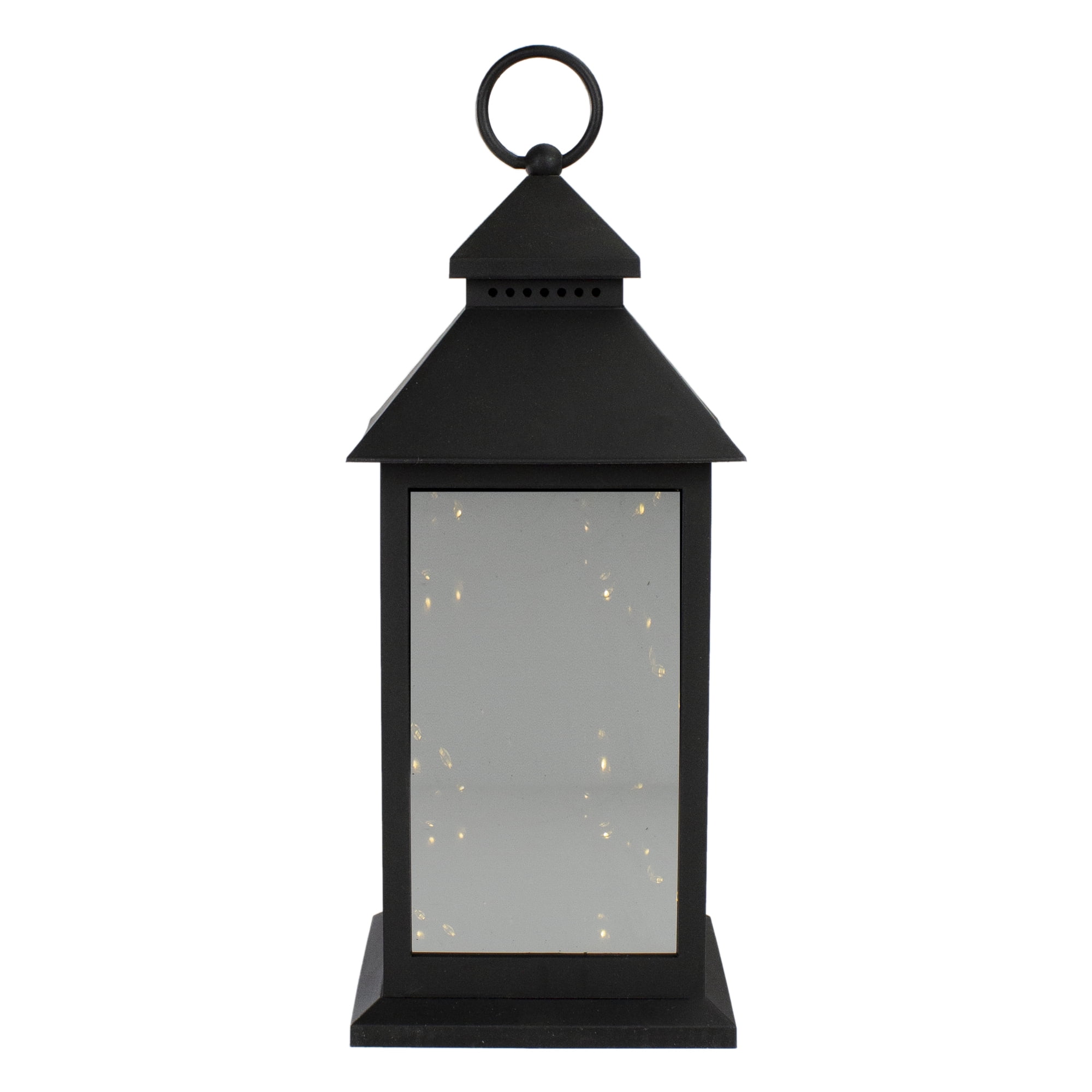 Northlight LED Lighted Flickering  Candle Lantern - 12" - Black