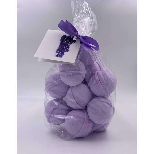 Spa Pure Tassie Lavanda Bombas de Baño Bombas de Baño Fizzies con Manteca de Karité Ultra Hidratante (14 Oz)... Ideal para Piel Seca (Nueva Forma Redonda)