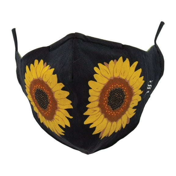 Socksmith Fun Designed Masks - One Size Fits All (Sunflower - Black, 1-Pack)
