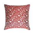 thumbnail image 1 of Housse de Coussin Personnalisée, 22x22 Pouces (55x55 cm) Housse de Coussin Décorative, Housse de Coussin Décorative Rouge Cayenne, Housse de Coussin à Volutes Rouges, Coussin en Velours Burnout - Volutes Rouge Cayenne, 1 of 3