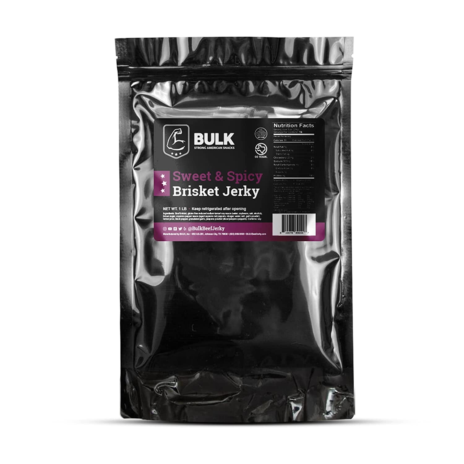 BULK Beef Jerky All Natural Brisket Dried Beef, Low Fat and Calorie
