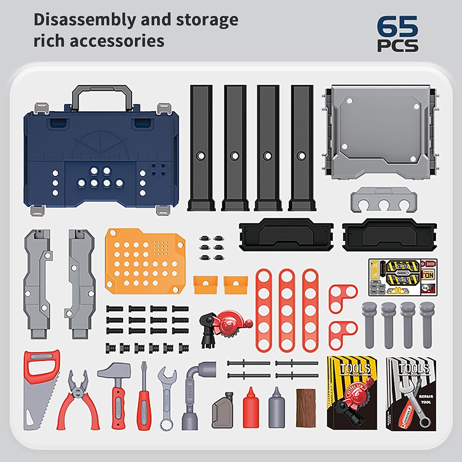 Carsky Educational Tool Bench Set with 65 Pieces photo 7