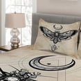 thumbnail image 2 of Ambesonne Fantasy Quilted Coverlet 3 Pcs, Hawk Moth Skull Magic, King Size, White Black and Cream, 2 of 3