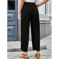 thumbnail image 2 of jinghuiyue Womens Baggy Wide Leg Pants Casual Loose Elastic High Waisted Palazzo Harem Pants with Pockets L, 2 of 7