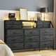 thumbnail image 1 of Cómoda para Dormitorio con 13 cajones, cómoda Larga con Parte Superior de Madera y cómodas, cómoda Grande para Dormitorio, Estructura de Metal Resistente (Negro), 1 of 9