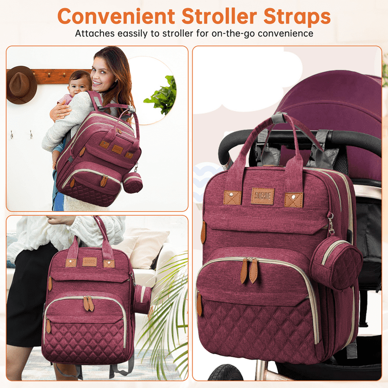 Walmart Diaper Bag Backpack with Changing Station Large Capacity USB Port Waterproof Black Walmart