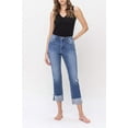 thumbnail image 4 of Flying Monkey - Flying Monkey High Rise Cropped Straight Leg Jeans with Frayed Cuffed Hem (26.5" Inseam) - F5145, 4 of 9