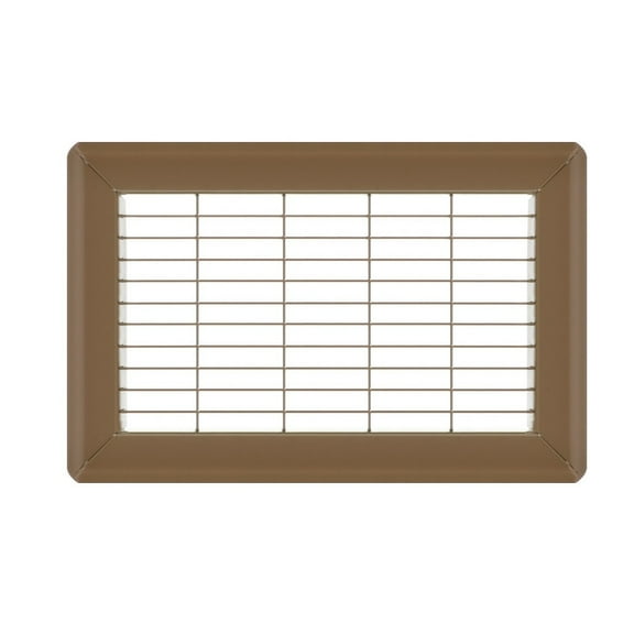 6in x 10in Imperial Brown Heavy Gauge Steel Floor Grille - Heating and Cooling Air Vent