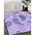 thumbnail image 3 of Ahgly Company Machine Washable Indoor Square Transitional Medium Slate Blue Area Rugs, 8' Square, 3 of 7
