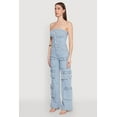 thumbnail image 3 of Womens Daisy Wide Leg Cargo Pocket Jumpsuit, 3 of 4