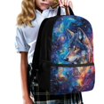 thumbnail image 3 of Uourmeti Colorful Wolf Pattern Backpack for Students, 17 Inch Smooth Zipper Durable Student Bookbag for School Camping, 3 of 6