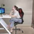 thumbnail image 2 of BestOffice Gaming Chair Ergonomic High-Back Racing Style Adjustable Headrest Lumbar Support, PU Leather Swivel, Red, 2 of 6