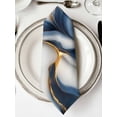 thumbnail image 2 of Cloth Napkins Set of 6 - 20x20 Inches, Navy Blue Marble Washable Reusable Table Napkins, Gold Modern Art Soft & Absortbent Dining Napkin for Party Wedding Hotel Restaurant, 2 of 8