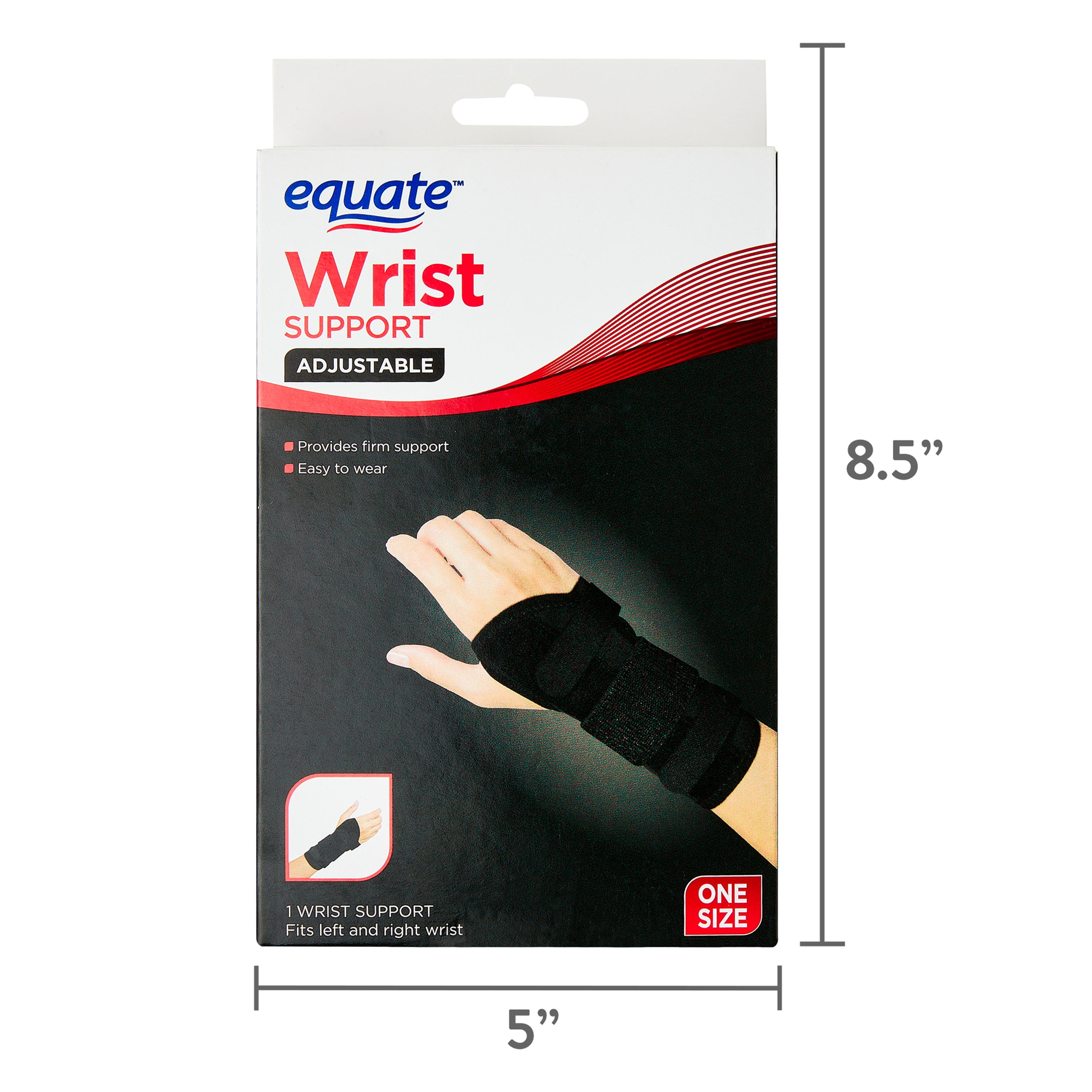 Equate Wrist Support,  Adjustable, Black, One Size