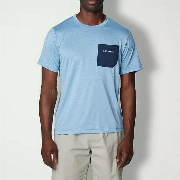 COLUMBIA Mens Regular fit Short Sleeve T-Shirt Shirt XXL Blue Solid