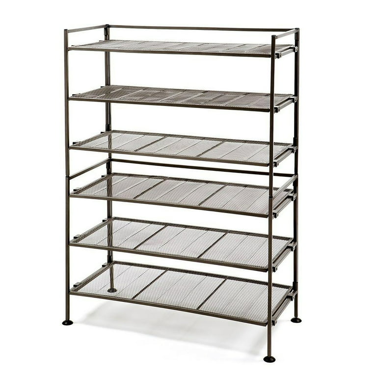 Seville Classics 3-Tier Shoe Rack, Metal and Mesh, Bronze 