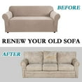 thumbnail image 4 of PrimeBeau Sofa Slipcover 2 Piece Sofa Cover 1 Seater Soft Couch Cover(Loveseat 58"-72", Beige), 4 of 6