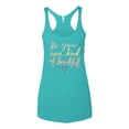 thumbnail image 2 of Positivity saying Pop Culture Tri-Blend Racerback Tank Top, Tahiti Blue, Small, 2 of 3