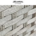 thumbnail image 4 of Vcatnet 7 Pieces Patio Furniture Outdoor Wicker Conversation Set with Fire Pit Table and Coffee Table,Gray Stripes, 4 of 8