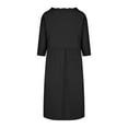 thumbnail image 5 of Summer Saving Wycnly Summer Dresses for Women Casual Solid Loose Pocket Smocked Comfy Cotton Linen Long Dresses 2024 Elbow-Length Round Neck Plain Maxi Formal Dress Black l, 5 of 7