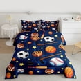 thumbnail image 3 of Homewish Cartoon Ball Print Bedding Comforter Set for Kid, Football Baseball Basketball Twin Comforter Sets, Sports Theme Reversible Bedding Set, Lightweight Room Decor, 2 Pieces, 3 of 9