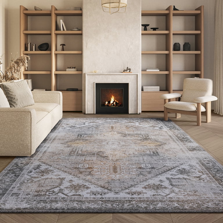SAFAVIEH Tucson Jayla Oriental Machine Washable Area Rug, Beige