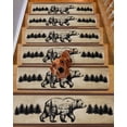 thumbnail image 2 of Stair Treads for Wooden Steps, Brown Black Bear Peel and Stick Stair Treads with Reusable Adhesive, Farmhouse Cabin Forest Vintage Non Slip Indoor Stairs Runner Rugs Mats for Elders Dogs 8"x30" 15PCS, 2 of 7