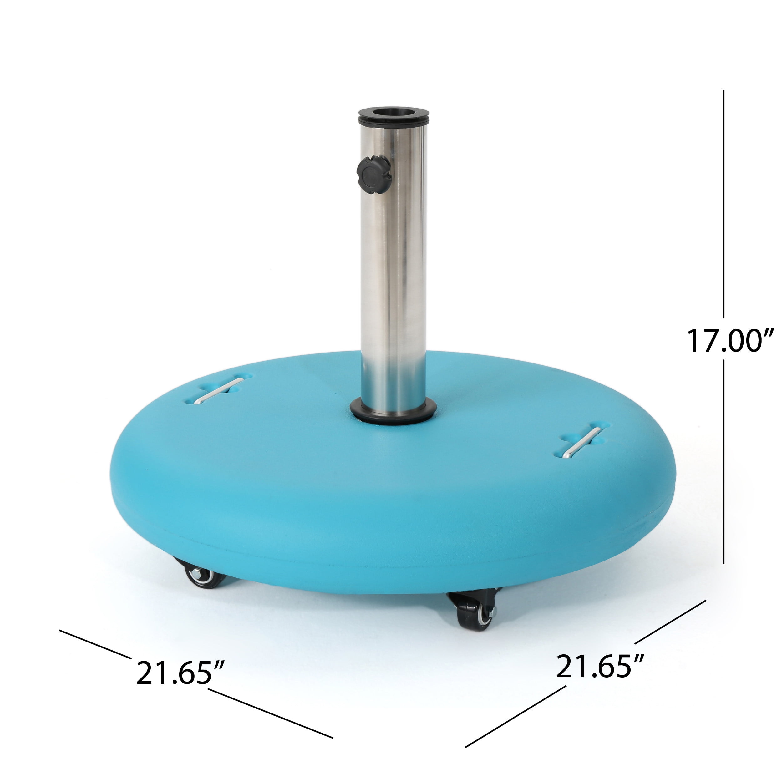 GDF Studio Louise Outdoor Concrete 80lb Round Umbrella Base, Teal